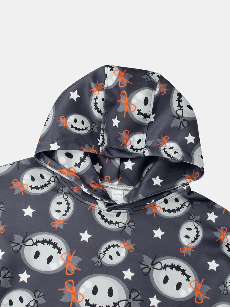 Sudaderas Con Capucha De Manga Larga Con Bolsillo De Canguro Con Estampado De Emojis Divertidos Para Hombre