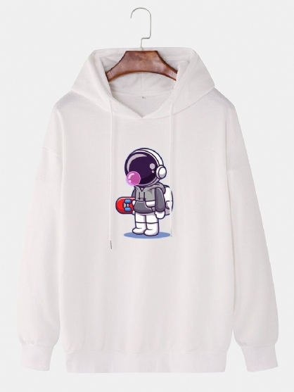 Sudaderas Con Capucha De Manga Larga Con Estampado De Astronauta De Dibujos Animados Para Hombre