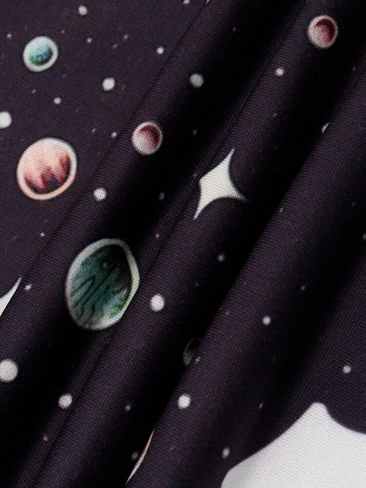 Sudaderas Con Capucha De Manga Larga Con Estampado De Astronauta Y Galaxia Para Hombre Con Bolsillo