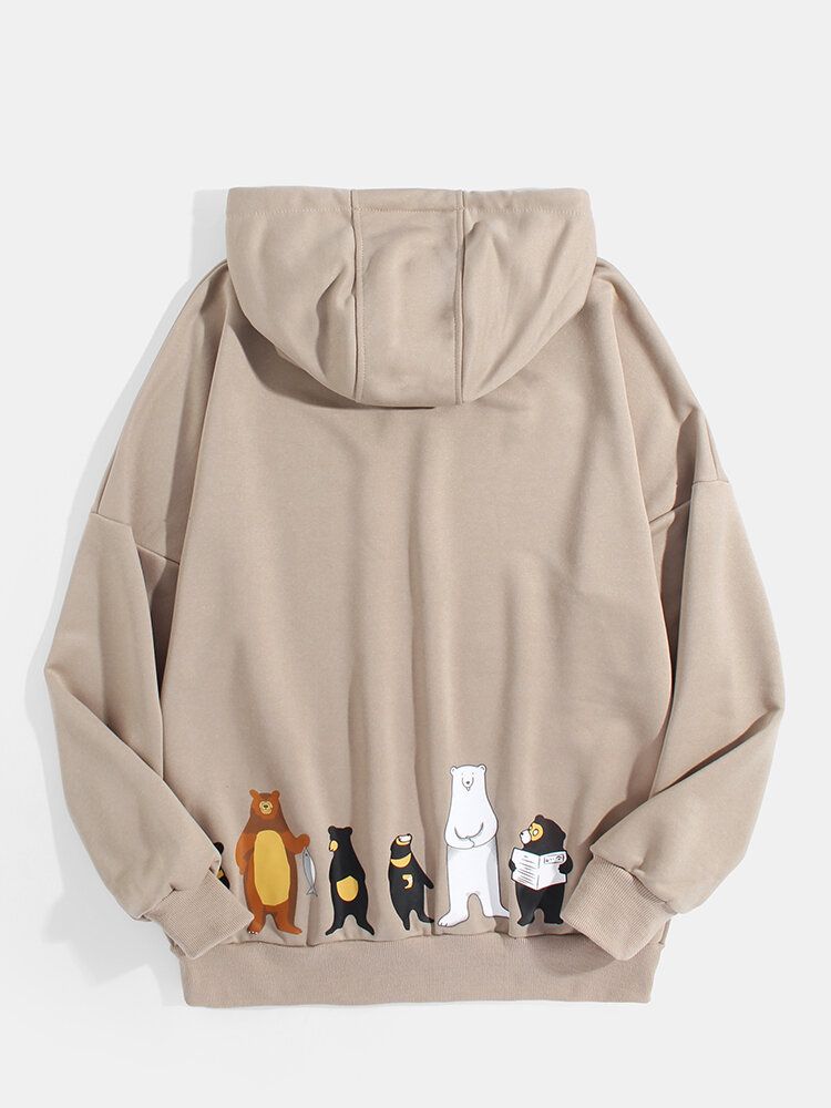 Sudaderas Con Capucha De Manga Larga Con Hombros Caídos Y Dibujos Animados Lindos Para Hombre