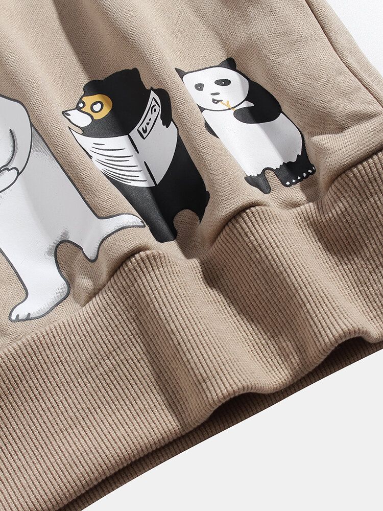 Sudaderas Con Capucha De Manga Larga Con Hombros Caídos Y Dibujos Animados Lindos Para Hombre