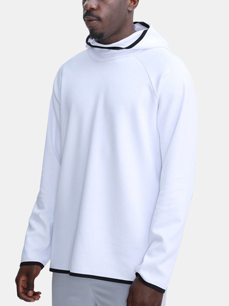 Sudaderas Con Capucha Para Hombre Color Sólido Manga Raglán Deportiva Deportiva