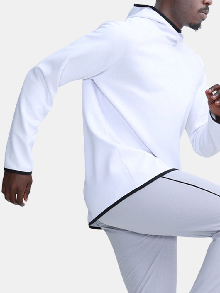 Sudaderas Con Capucha Para Hombre Color Sólido Manga Raglán Deportiva Deportiva