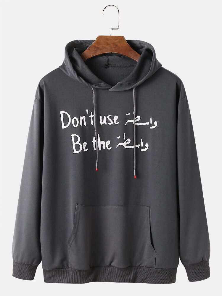 Sudaderas Con Capucha Para Hombre Con Estampado De Eslogan De Letras 100% Algodón