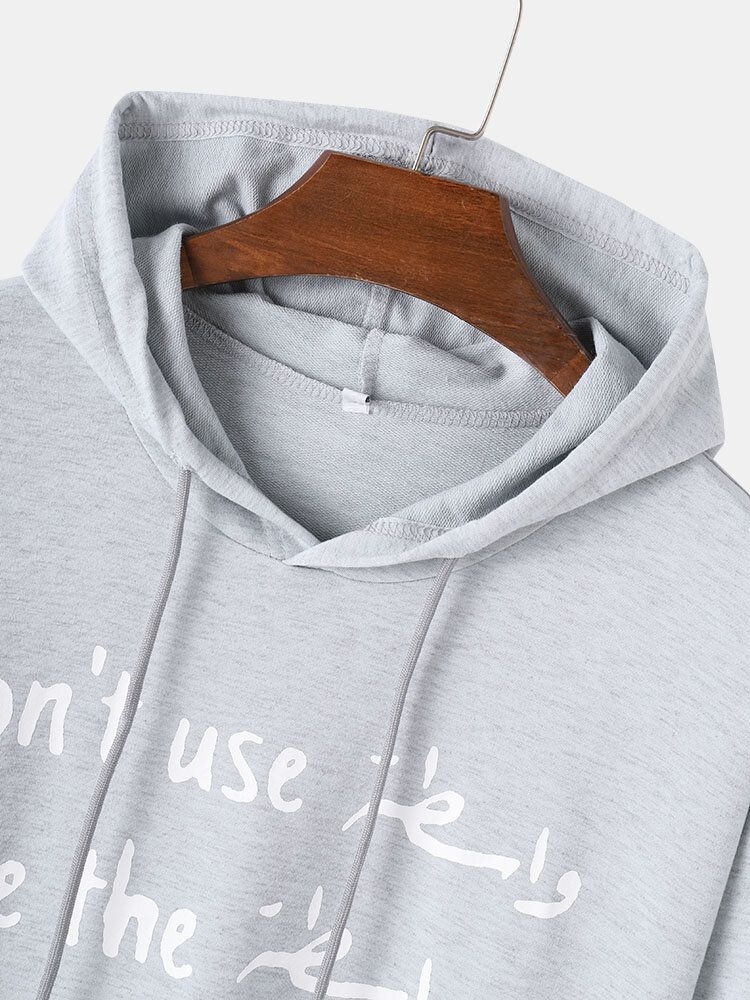 Sudaderas Con Capucha Para Hombre Con Estampado De Eslogan De Letras 100% Algodón