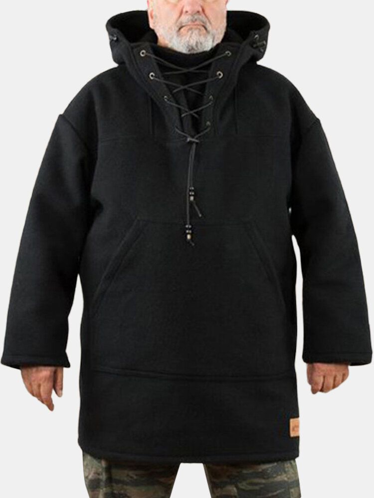 Sudaderas Con Capucha De Redecilla De Vendaje De Hombro Con Caída De Color Sólido Para Hombre