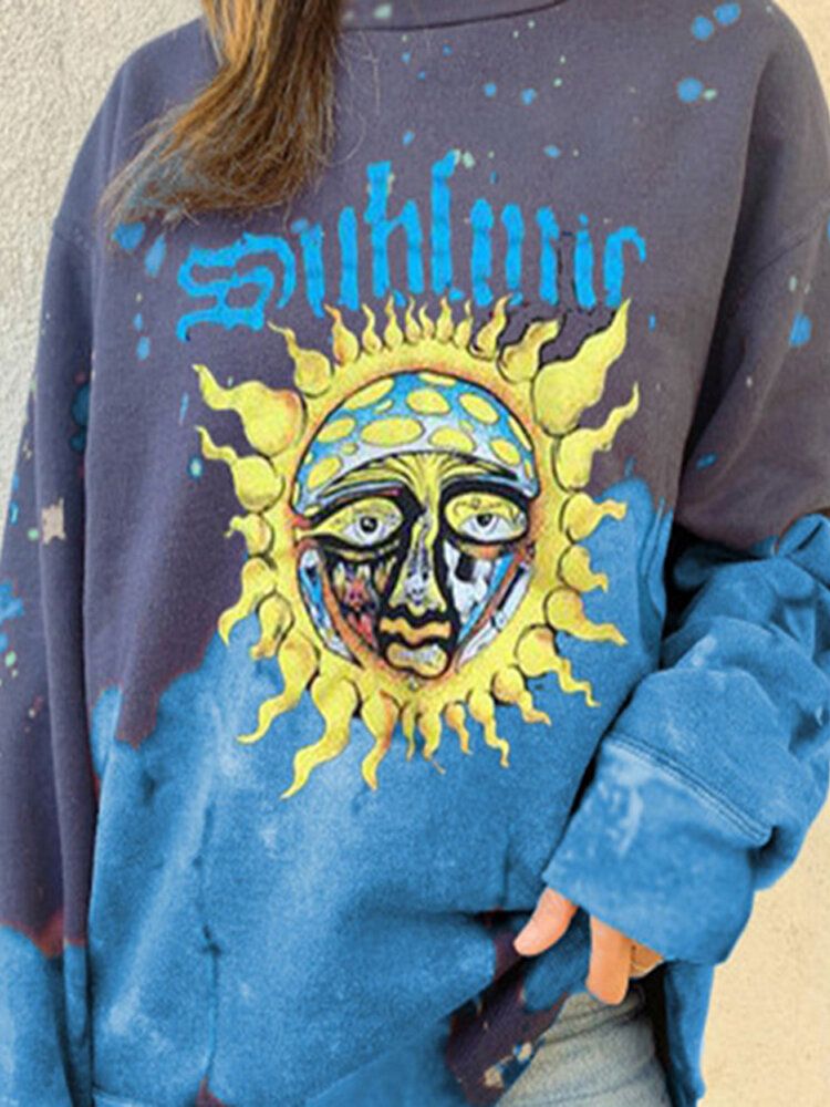 Sudaderas Con Diseño De Cuello Redondo Y Manga Larga Con Estampado De Graffiti Divertido Para Mujer