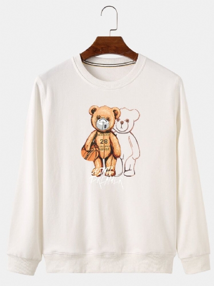 Sudaderas De Manga Larga Con Estampado De Oso De Muñeca De Dibujos Animados Para Hombre