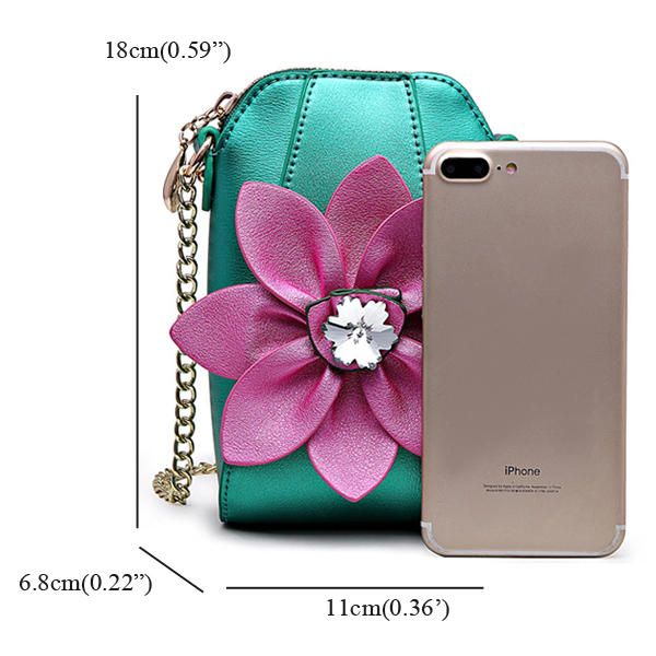 6 Pulgadas Teléfono Celular Cuero De La Pu Mujeres Estilo Nacional Flores Bolso Bandolera Bolso Bandolera