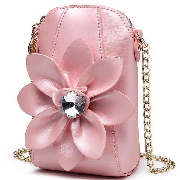 6 Pulgadas Teléfono Celular Cuero De La Pu Mujeres Estilo Nacional Flores Bolso Bandolera Bolso Bandolera