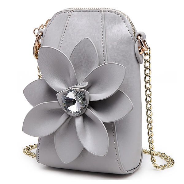 6 Pulgadas Teléfono Celular Cuero De La Pu Mujeres Estilo Nacional Flores Bolso Bandolera Bolso Bandolera