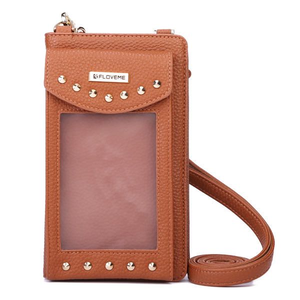 6.3inches Bolsa Para Teléfono Cartera Portátil De Cuero Pu Tarjetero Monedero