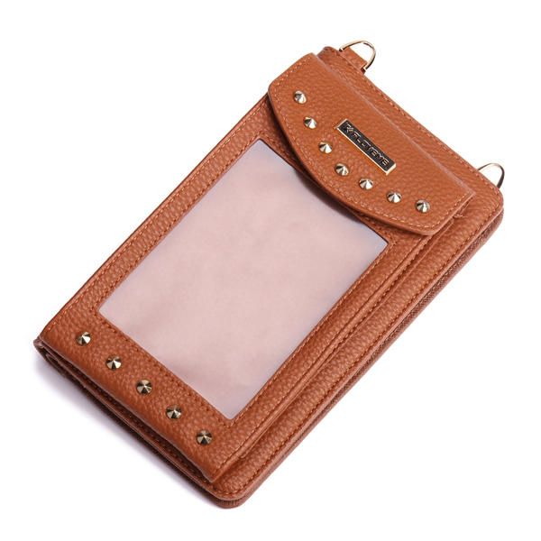 6.3inches Bolsa Para Teléfono Cartera Portátil De Cuero Pu Tarjetero Monedero