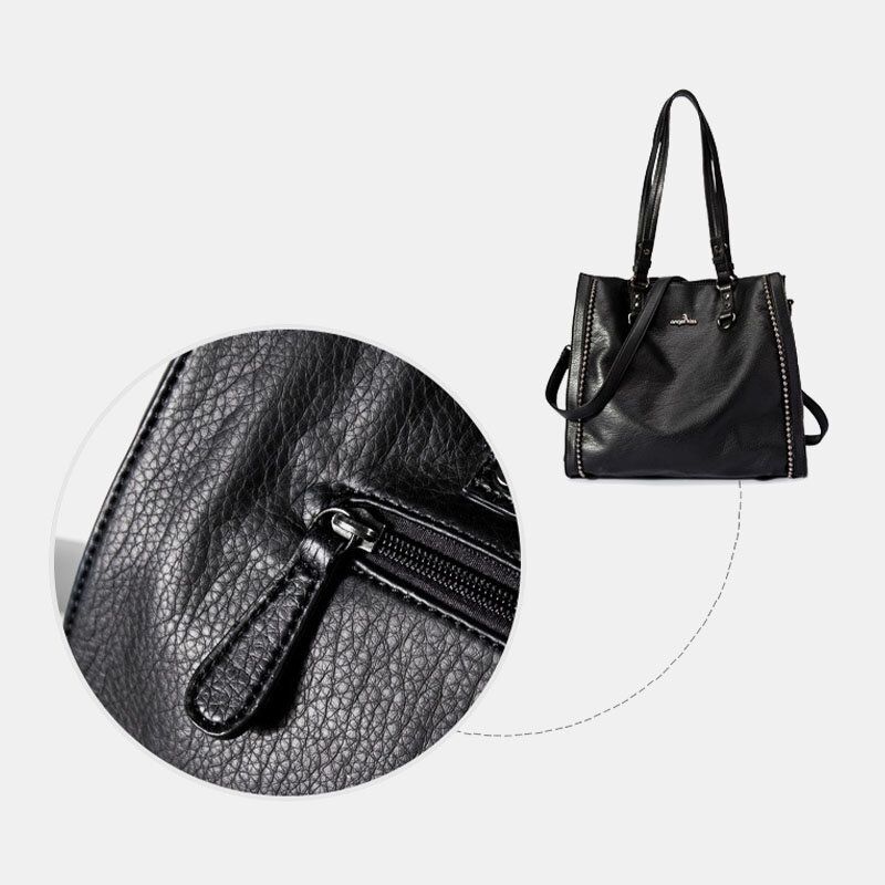 Angel Kiss Mujer Pu Cuero Vintage Gran Capacidad 13.3 Pulgadas Bolso Para Portátil Multi-carry Crossbody Bag Bandolera Tote