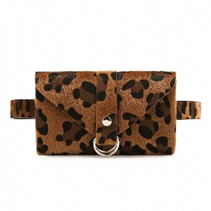 Bolsa De Cintura De Felpa Con Patrón De Leopardo Bolsa De Teléfono Bolsa De Pecho