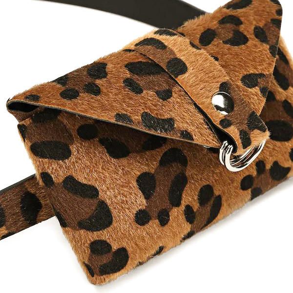 Bolsa De Cintura De Felpa Con Patrón De Leopardo Bolsa De Teléfono Bolsa De Pecho