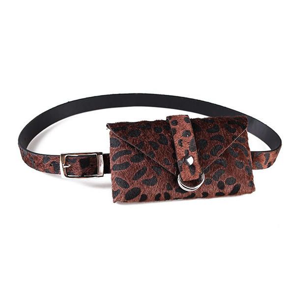 Bolsa De Cintura De Felpa Con Patrón De Leopardo Bolsa De Teléfono Bolsa De Pecho