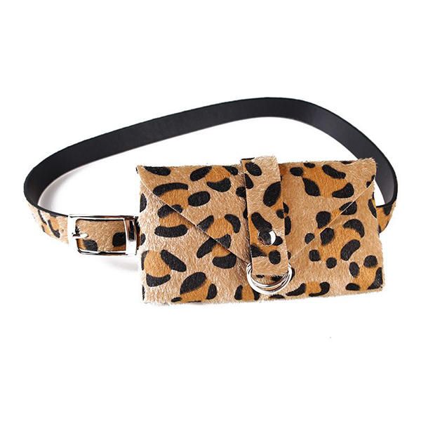 Bolsa De Cintura De Felpa Con Patrón De Leopardo Bolsa De Teléfono Bolsa De Pecho