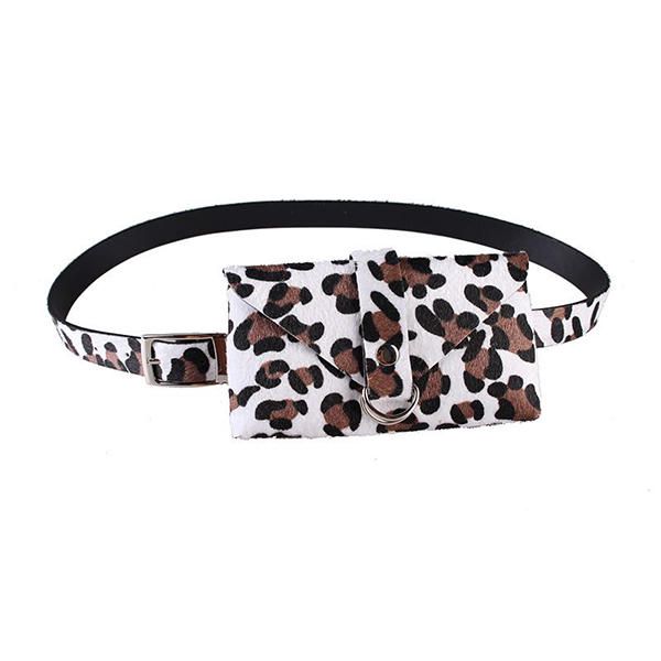 Bolsa De Cintura De Felpa Con Patrón De Leopardo Bolsa De Teléfono Bolsa De Pecho