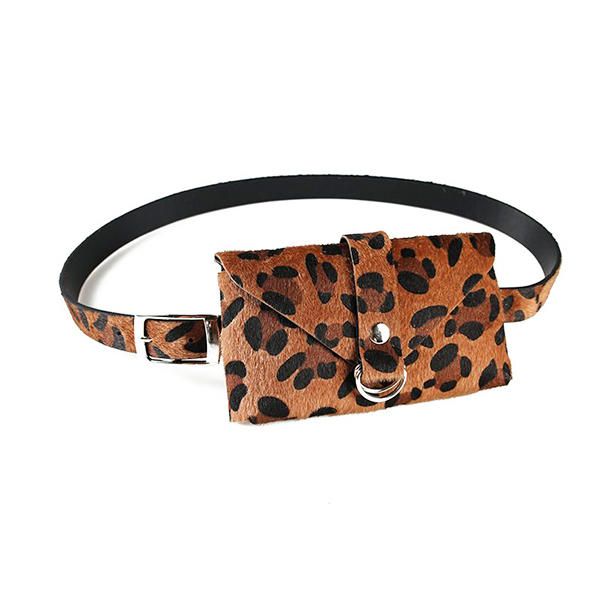 Bolsa De Cintura De Felpa Con Patrón De Leopardo Bolsa De Teléfono Bolsa De Pecho