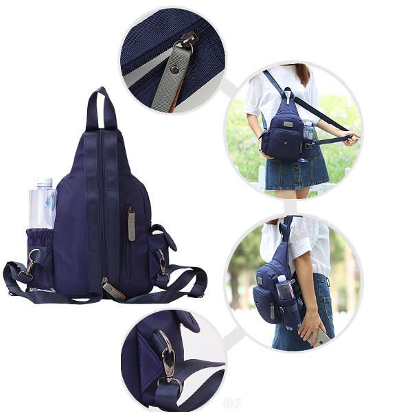 Bolsas De Pecho Multifunción De Nailon Para Mujer Mochila Impermeable Ligera Para Deportes Al Aire Libre