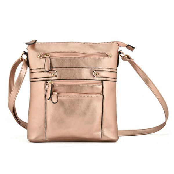 Bolsillos Con Cremallera Multicapa Para Mujer Bolsos De Hombreajero Bolsos De Hombro Casuales Bolsos Cruzados