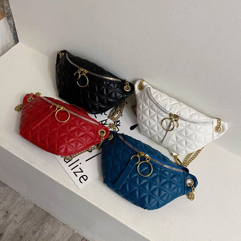 Bolso Bandolera De Argyle Con Cadenas Sólidas Para Mujer