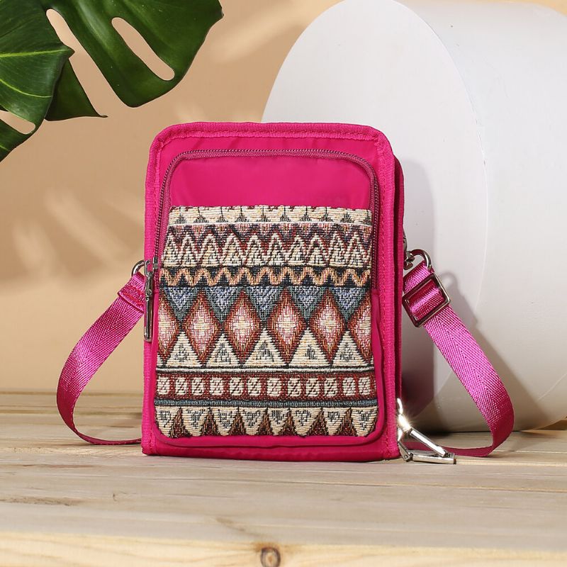 Bolso Bandolera Bohemio De Lona Para Mujer