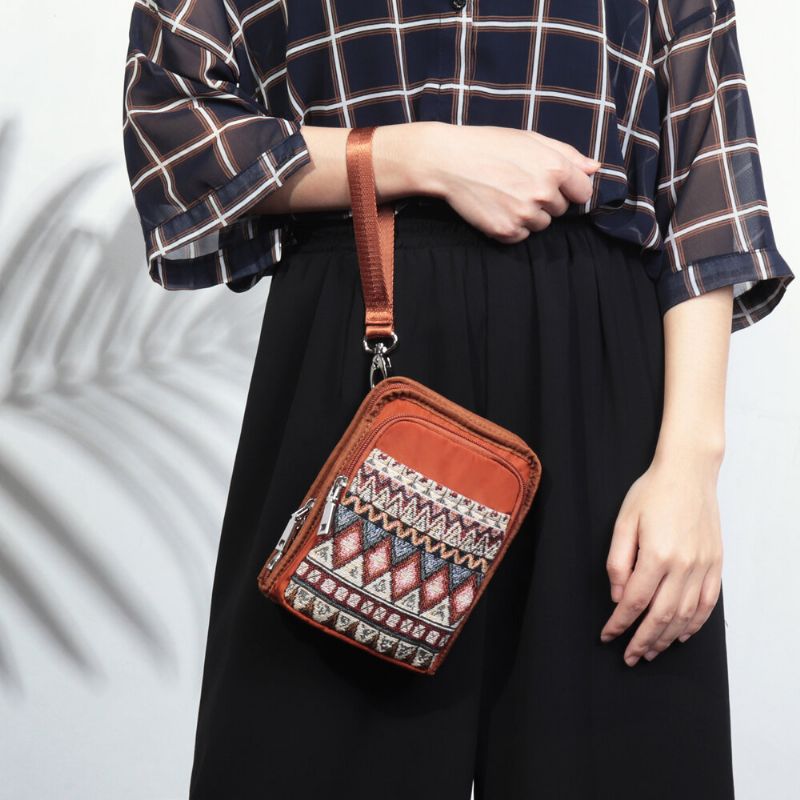 Bolso Bandolera Bohemio De Lona Para Mujer