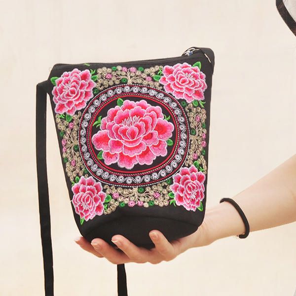 Bolso Bandolera Bordado De Estilo Nacional Para Mujer