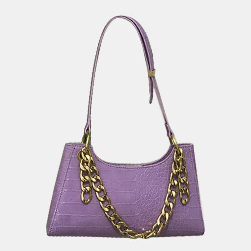 Bolso Bandolera De Cadena Elegante Con Patrón De Cocodrilo Para Mujer