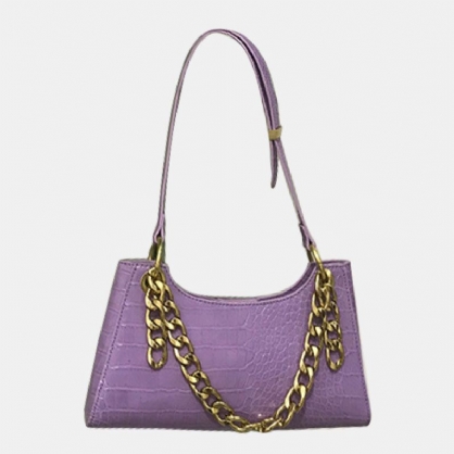 Bolso Bandolera De Cadena Elegante Con Patrón De Cocodrilo Para Mujer