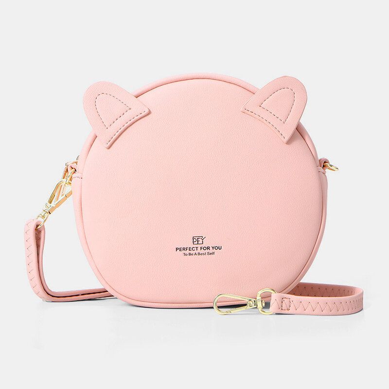 Bolso Bandolera Casual Con Patrón De Gato Sólido Para Mujer