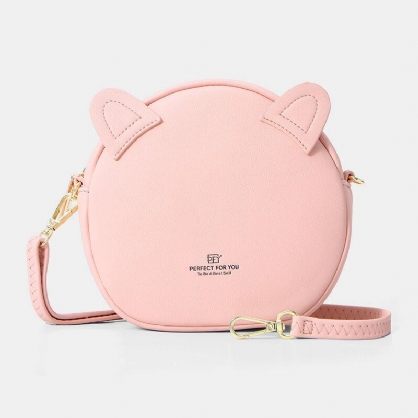 Bolso Bandolera Casual Con Patrón De Gato Sólido Para Mujer