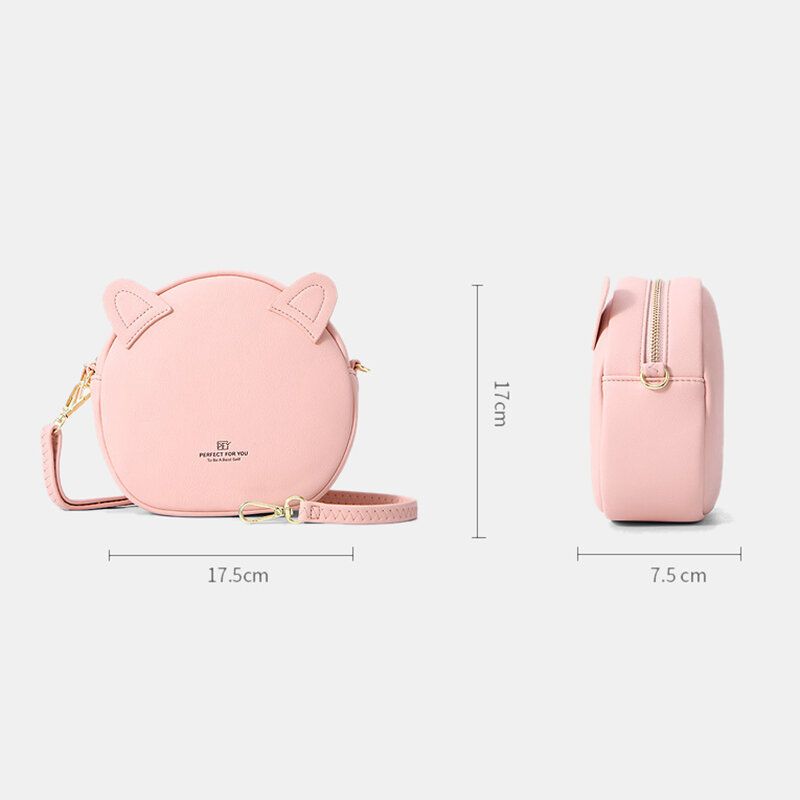 Bolso Bandolera Casual Con Patrón De Gato Sólido Para Mujer