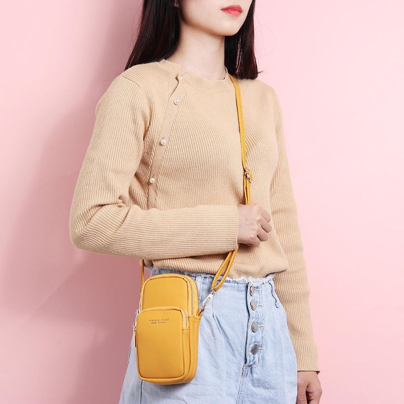 Bolso Bandolera Casual Para Teléfono Sólido De Moda Para Mujer