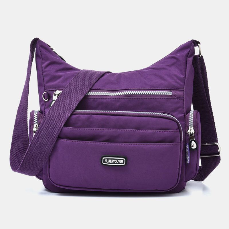 Bolso Bandolera Casual Sólido Multibolsillos Impermeable Para Mujer