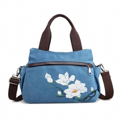 Bolso Bandolera Chino De Lona Lotus Para Mujer