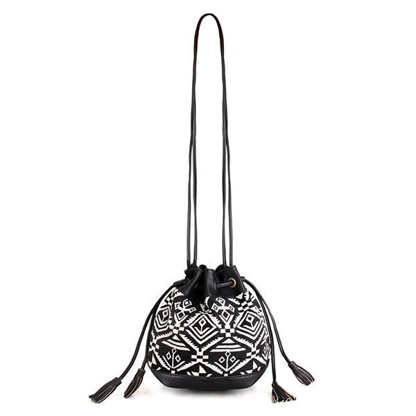 Bolso Bandolera Con Borlas Para Mujer Bolso Tipo Cubo Vintage