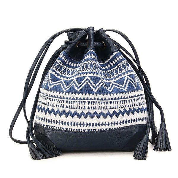 Bolso Bandolera Con Borlas Para Mujer Bolso Tipo Cubo Vintage