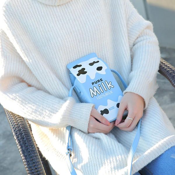 Bolso Bandolera Con Caja De Leche Linda A La Moda Para Mujer Bolso Informal Para Teléfono