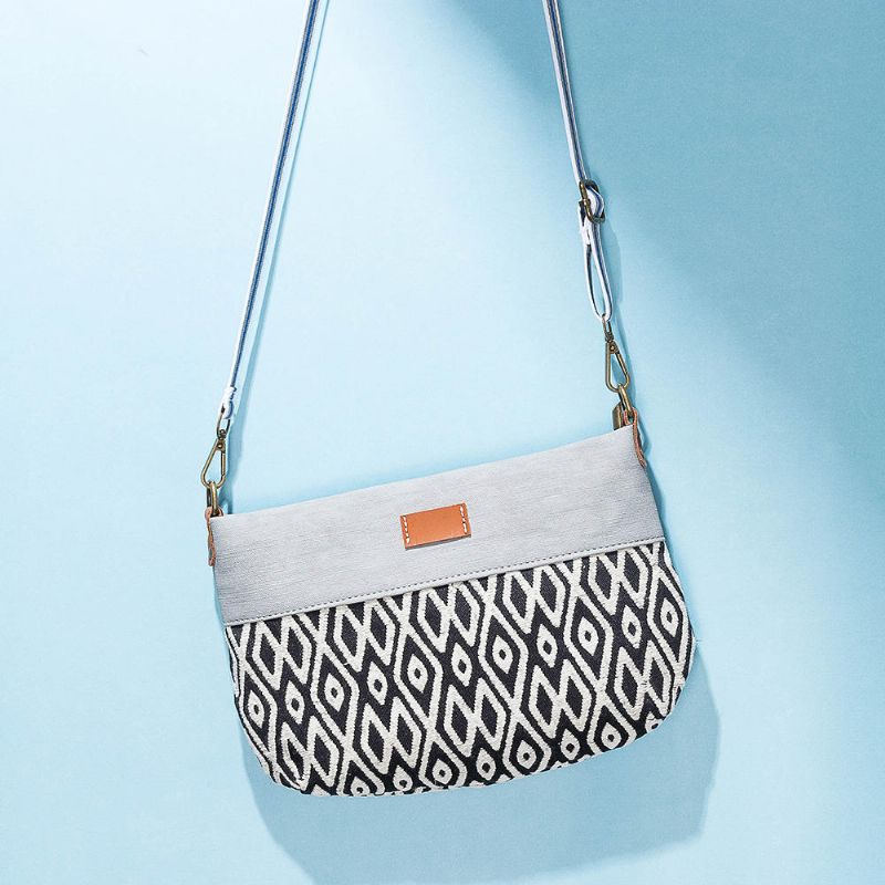 Bolso Bandolera Con Costura De Estilo Nacional Para Mujer