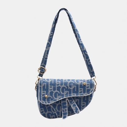 Bolso Bandolera Con Diseño De Letras Sólidas De Cuero Pu Para Mujer Bolso Bandolera