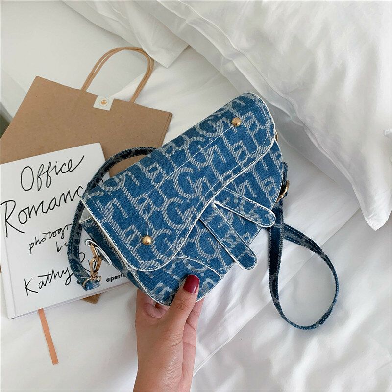 Bolso Bandolera Con Diseño De Letras Sólidas De Cuero Pu Para Mujer Bolso Bandolera