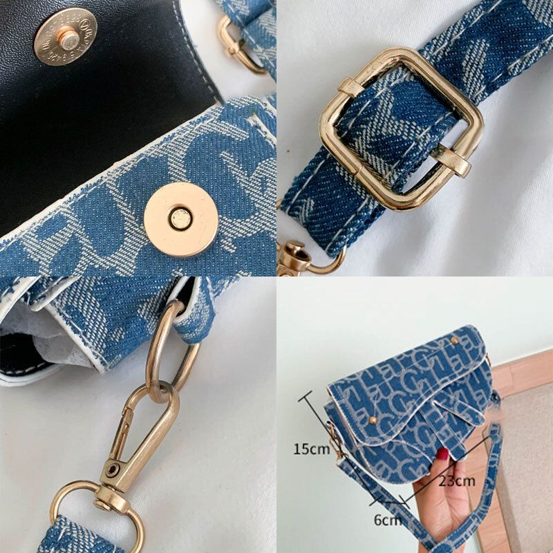 Bolso Bandolera Con Diseño De Letras Sólidas De Cuero Pu Para Mujer Bolso Bandolera