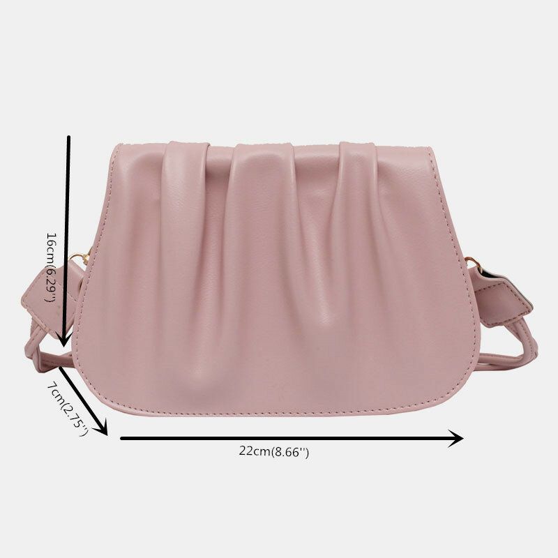 Bolso Bandolera Con Diseño De Nubes Y Lazo De Tejido Sólido Para Mujer