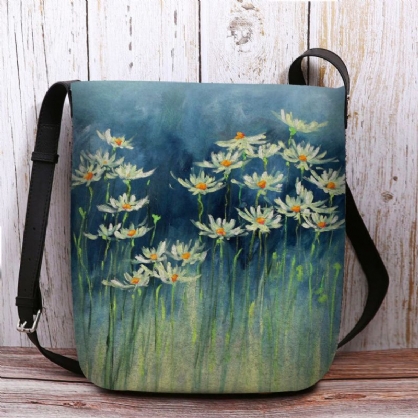 Bolso Bandolera Con Estampado De Flores De Fieltro Para Mujer