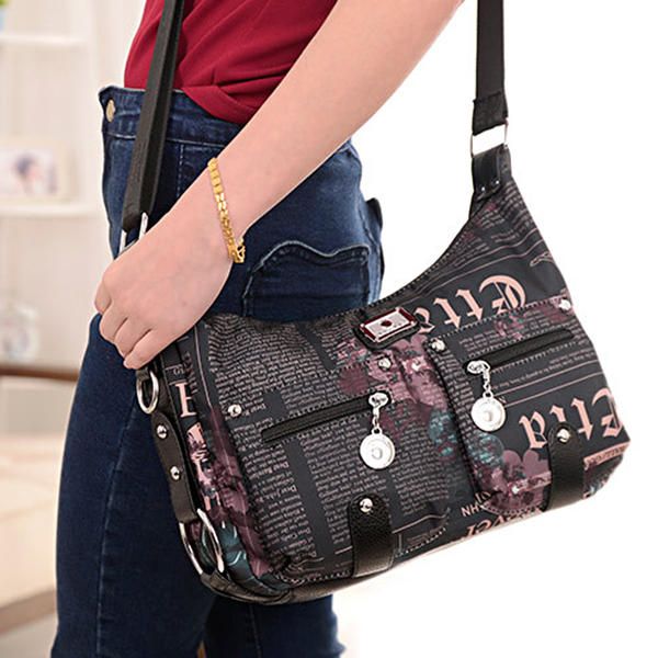 Bolso Bandolera Con Estampado Informal Ligero De Nailon Bolsos De Compras