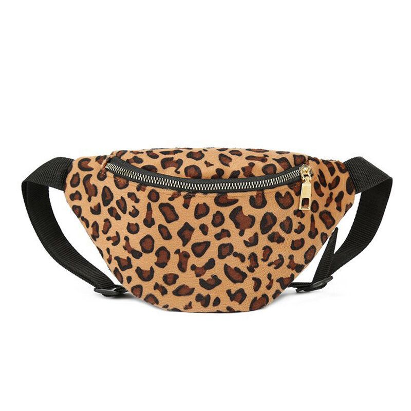 Bolso Bandolera Con Estampado De Leopardo De Felpa Para Mujer