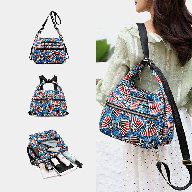 Bolso Bandolera Con Estampado Multibolsillo Impermeable Para Mujer Bolso De Hombro